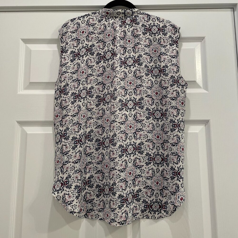 Women's Loft Patterned V-Neck Sleeveless Blouse XL - Picture 2 of 7